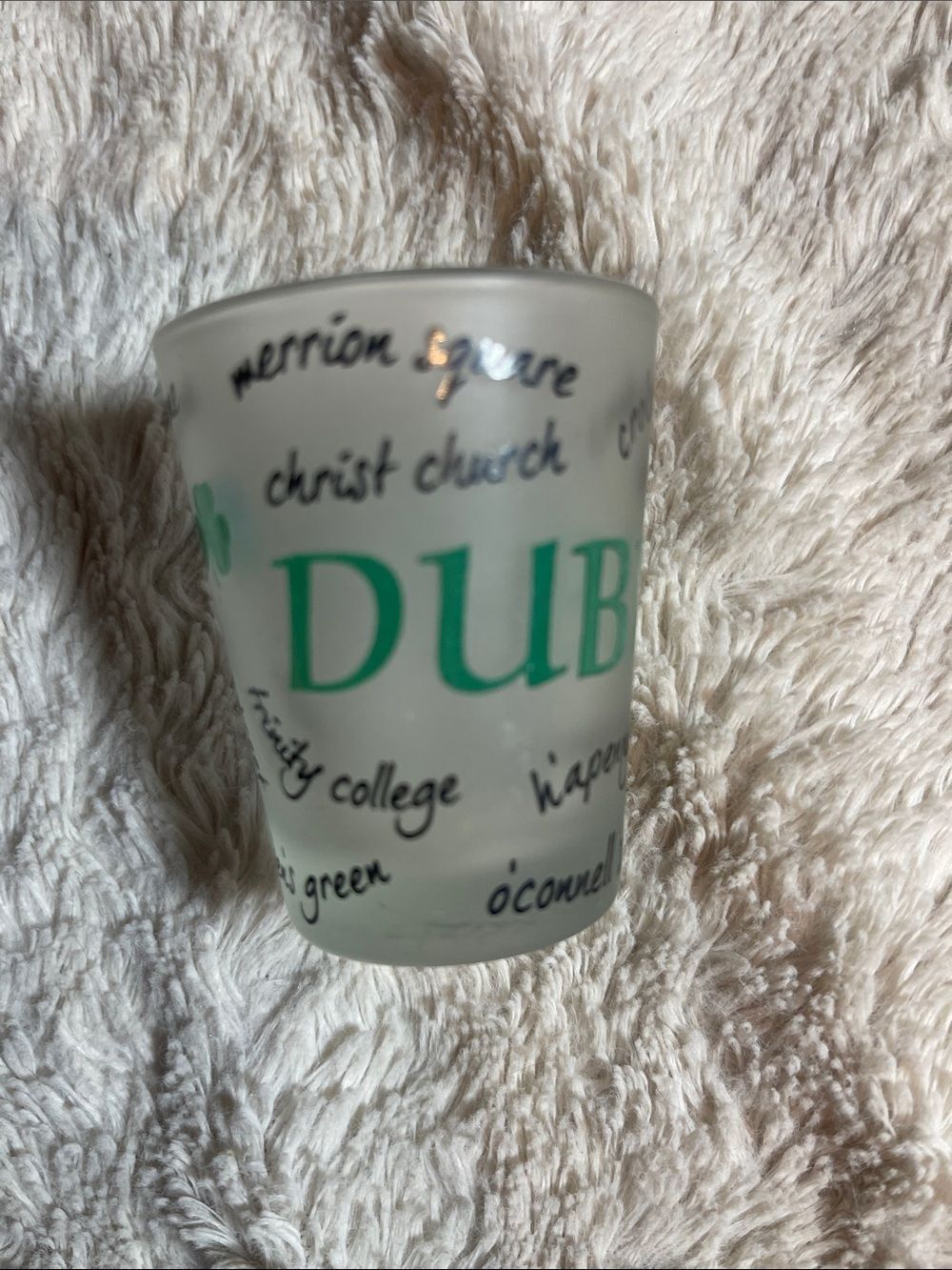 Dublin Frosted Souvenir Shot Glass - Green Text